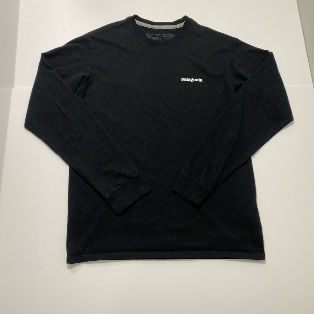 Patagonia Black Long Sleeve Tee Classic Design - Protect Our Home Water